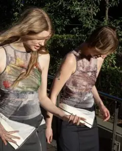 MAISONSPECIAL Tulip Gather Mesh Tank Top - メルカリ