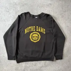 80s tultex カレッジロゴスウェット USA製 XL相当 黒 ラグラン