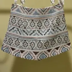 ZARA BASIC 幾何学模様 タイトキュロットスカート