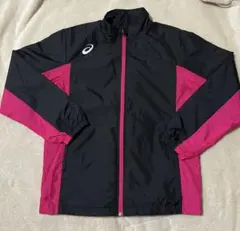 【匿名配送】asics ウインドブレーカー 黒ピンク Ｌ