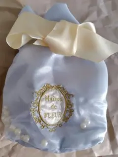 Maison de FLEUR 水色ポーチ(巾着)