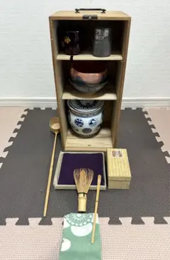 お茶道具セット 七宝文茶碗 棗 茶筅 茶杓 水指付 抹茶 茶道具 抹茶