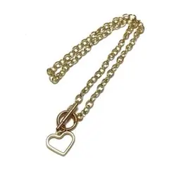 N052 アレルギー対応 ステンレス ハート チャーム ゴールド ネックレス