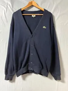 LACOSTE ネイビーニットカーディガン 文字ワニのサムネイル