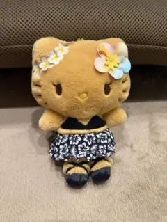 トコナツバケーションキティ 黒 マスコット 日焼けキティ　ぬいぐるみ