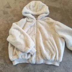 リバーシブルジャンパーフード付きジャケット クリーム色