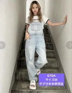 GYDA ダメージデニムサロペット ライトブルー 新品未使用 Mのサムネイル