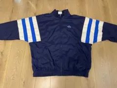 adidas 万国旗タグ パフォーマンス ロゴ ナイロン ジャケット 90s 紺