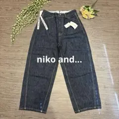 新品タグ付き niko and... JEANS 3Dバレルワークパンツ【L】のサムネイル