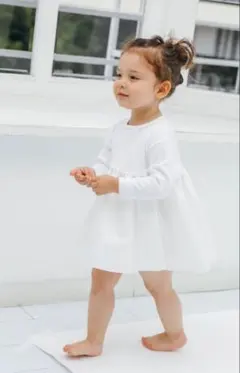 AMICA BALLERINA LONG T-DRESS WHITE 7M-6Y