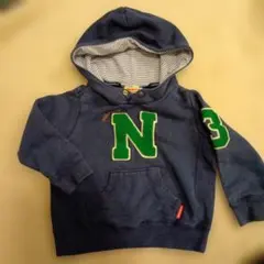 MIKI HOUSE ネイビー トレーナー 90　フード付き