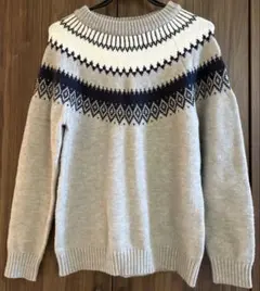 求心柄ニット　セーター　M グレー