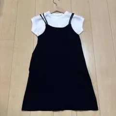 GU リブキャミソールワンピースセット　130