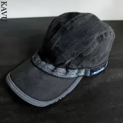 USA製00s KAVU ブラックロゴキャップ Lサイズ Y2K アウトドア
