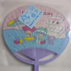 キキララ うちわ サンリオ レトロ ビーチ柄