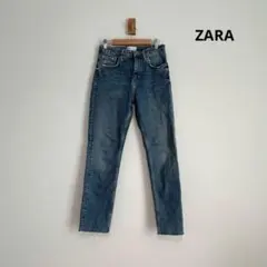 ZARA デニムパンツ 36ストレート カットオフ ブルー