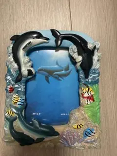 イルカと熱帯魚のフォトフレーム 3.5x5インチ