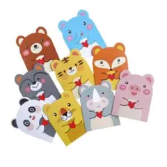 【新品・未使用】動物 ミニメッセージカード 18枚セット 折りたたみ 多目的