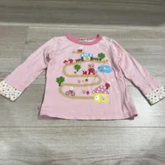 ミキハウス　Hot Biscuit ピンク 長袖カットソー　100