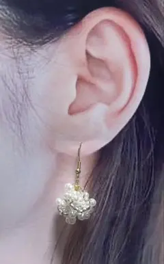 ゆれる　ビーズパール調ピアス　入学式　卒業式　sale 700円→600円