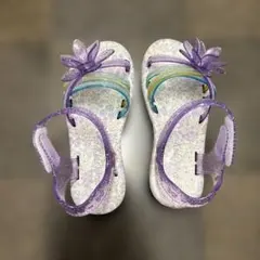 キッズ用 パープル グリッターサンダル