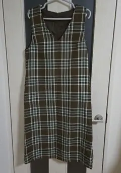 チェック　ジャンパースカート