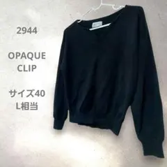 OPAQUE CLIP Tokyo ブラック Vネックニット大きサイズ40 L