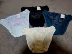 レースフリル付きショーツ4枚セット　LL　大きいサイズ