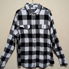 GEORGE黒と白のチェックネルシャツ【US古着】