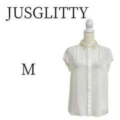 JUSGLITTY ジャスグリッティー 白 半袖 シャツ・ブラウス M