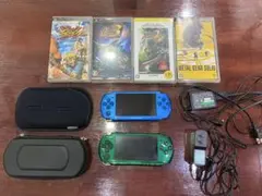 PSP3000 ブルー、グリーン　本体2台　おまけソフト　充電器、カバー付き