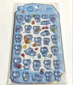 3Dシール　デコシール　ブルーベア　Nekoni