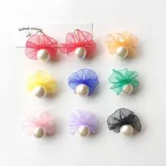 フリル×コットンパールピアス/イヤリング