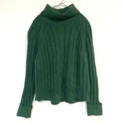 【ハンピース】タートルネックセーター ニット ラグランスリーブ 袖折り返し 38