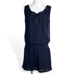 ♥️グレースコンチネンタル 黒 ロープリボン ローウェストチュニックワンピ 36