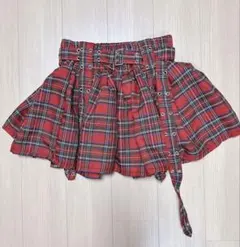 ACDCRAG 赤 チェック柄 フレアスカート プラスサイズ