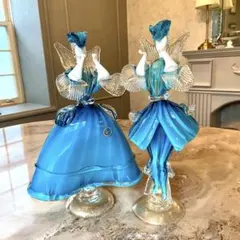 ベネチアングラス ガラス製 貴族風フィギュア 2体セット - メルカリ