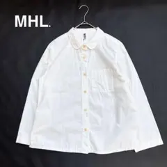 MHL. マーガレットハウエル コットン 長袖ブラウス シャツ 丸襟 ホワイトのサムネイル