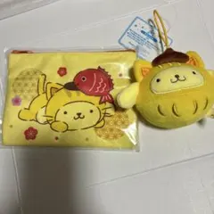 匿名送込新品★サンリオ　初夢チャレンジ　マスコット　ポーチ　2種　ポムポムプリン