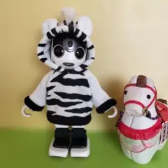 ロボホン服　裏起毛　白耳シマウマさんパーカー