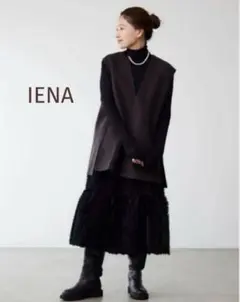 イエナ Wフェイスデザインベスト ジレ ウール 黒 イエナ Wフェイスデザインベスト ジレ ウール 黒