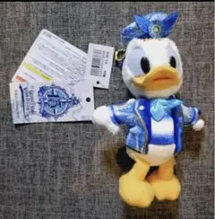 東京ディズニーシー　ドナルド 15周年　ぬいぐるみ バッジ タグ付き