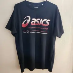 asics ロゴプリント Tシャツ 黒