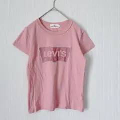 2306 リーバイス 半袖Tシャツ ピンク S ラインストーン ロゴ Y2K