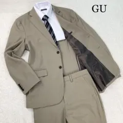 2021AW GUセットアップスーツ　ストレッチ　ベージュ　ＸＬ　パンツＭ