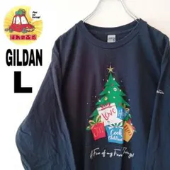 USA古着 GILDAN ロンT ロングTシャツ　Lブラックのサムネイル