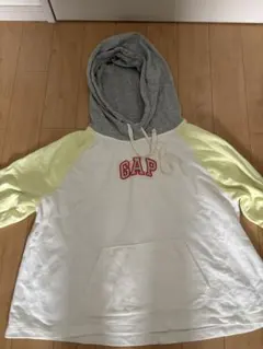 GAP パーカー ホワイト×イエロー M