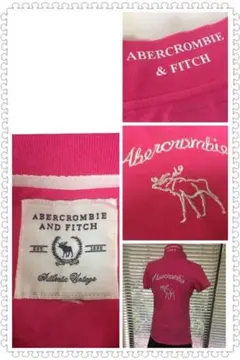 アバクロ❸刺繍がスゴい！ゴージャスなポロシャツ ピンク