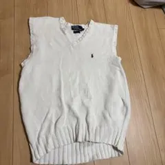 Ralph Lauren ホワイト Vネック ニットベスト