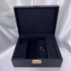 【新品】鍵付きジュエリーボックスLサイズ（ブラック）